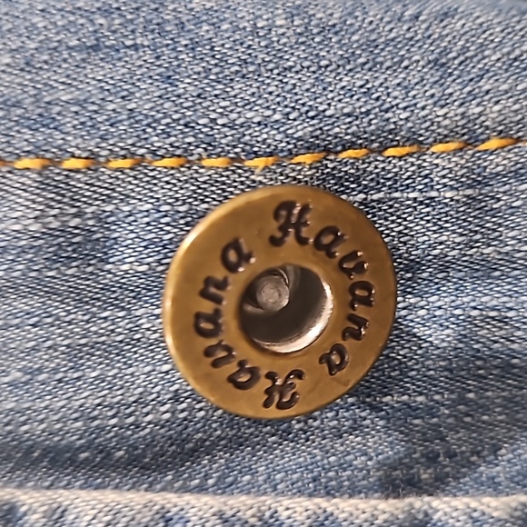 Vintage Havana Denim Button-Up Shirt with Back Zippers - Picture 3 of 7